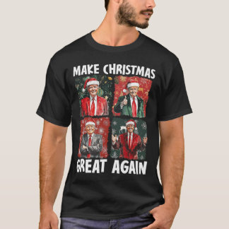 Camiseta Faça Excelente De Natal Novamente Papais noeis Eng
