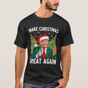 Camiseta Faça Excelente De Natal Novamente Papais noeis Eng