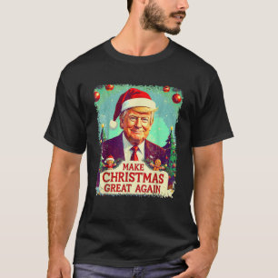 Camiseta Faça Excelente De Natal Novamente Papais noeis Eng