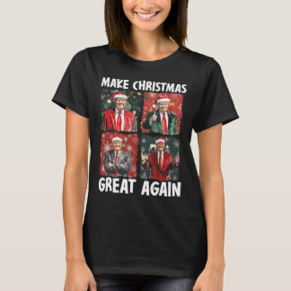Camiseta Faça Excelente De Natal Novamente Papais noeis Eng