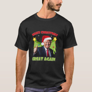 Camiseta Faça Excelente De Natal Novamente Papais noeis Eng