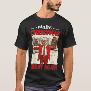 Camiseta Faça Excelente De Natal Novamente Papais noeis Eng
