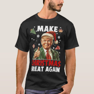 Camiseta Faça Excelente De Natal Novamente Papais noeis Eng