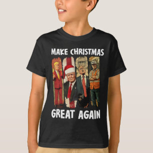 Camiseta Faça Excelente De Natal Novamente Papais noeis Eng