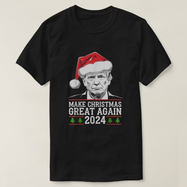 Camiseta Faça Excelente De Natal Novamente Papais noeis Eng (Frente do Design)