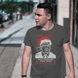 Camiseta Faça Excelente de Natal novamente Trump