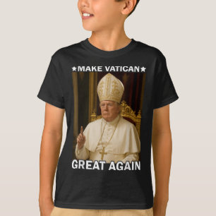 Camiseta Faça Excelente Vaticano De Novo Papa Trump Engraça