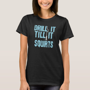 Camiseta Faça furos até espirrar pesca no gelo