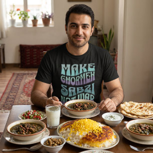 Camiseta Faça Ghormeh Sabzi Não Guerra Ensopado Persa