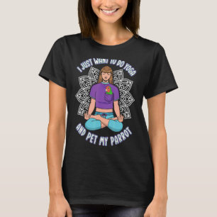 Camiseta Faça Ioga & Acaricie Papagaios Eu Amor Verde de Ro