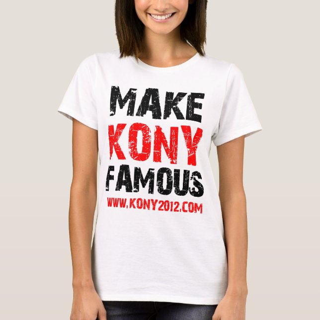 Camiseta Faça Kony famoso - Kony 2012 (Frente)