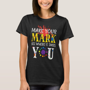 Camiseta Faça Mark Paint Splash Crianças do Dia Internacion