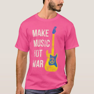 Camiseta Faça Música Não Guerra, Violão Vintage, Amantes De