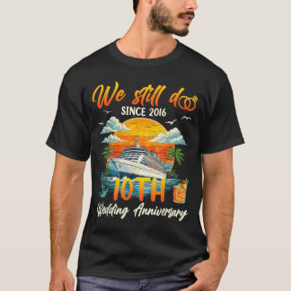 Camiseta Faça o 10º Aniversário de Casal Desde 2016 Cruzeir