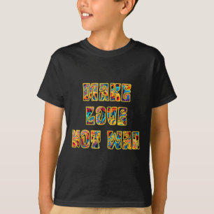 Camiseta Faça o amor não a guerra, o banheiro