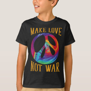 Camiseta Faça o amor não a guerra - Sinal de símbolo de paz