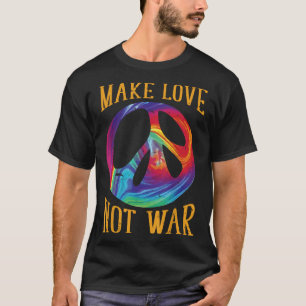Camiseta Faça o amor não a guerra - Sinal de símbolo de paz