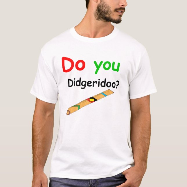 Camiseta Faça-o cor verde do didgeridoo (Frente)