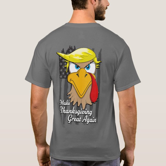 Camiseta Faça o Excelente de Ação de Graças novamente Turqu (Verso)