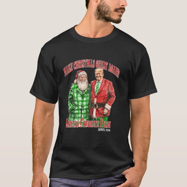 Camiseta Faça o Excelente de Natal de novo Santas Nome Favo (Frente)