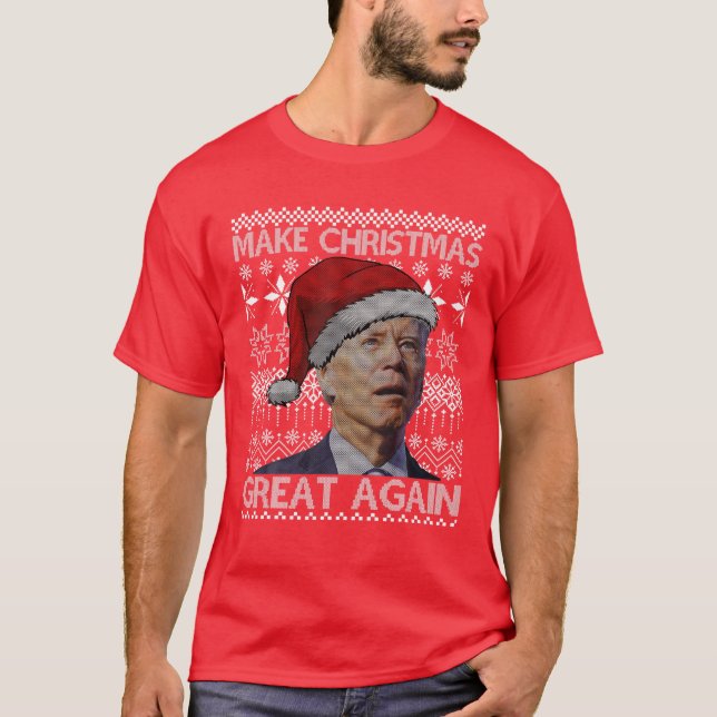 Camiseta Faça o Excelente de Natal novamente Anti-Biden Ugl (Frente)