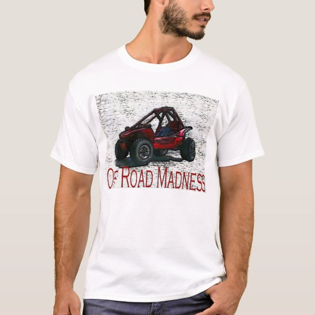 Camiseta Faça-o na sujeira com fora de loucura da estrada (Frente)