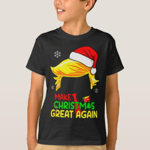 Camiseta Faça o Natal Grande Novamente Cabelo Trump Papai N