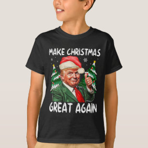 Camiseta Faça o Natal Grande Novamente Funny Santa Trump 20