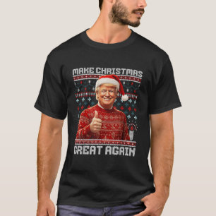 Camiseta Faça o Natal Grande Novamente Funny Santa Trump 20