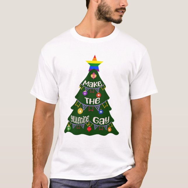 Camiseta Faça o Orgulho gay de Yuletide (Frente)