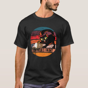 Camiseta Faça O Que Eu Quero Caneca De Café De Gato Preto V
