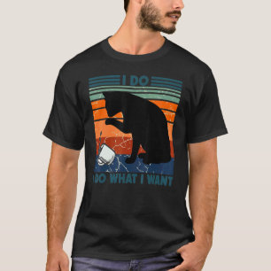 Camiseta Faça O Que Eu Quero Gato Preto Copo Vermelho Gráfi