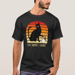 Camiseta Faça O Que Eu Quero Gato Preto Copo Vermelho Gráfi