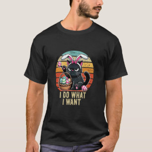 Camiseta Faça O Que Eu Quero Gato Preto Vintage Engraçado G