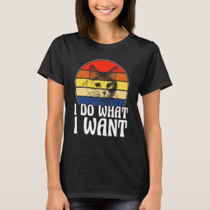 Camiseta faça o que eu quero que vintage gato preto - copo