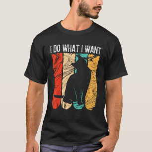 Camiseta faça o que eu quero vintage black cat red copo meu