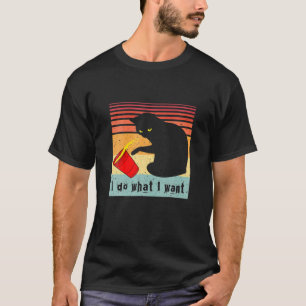 Camiseta Faça o que eu quero, Vintage Black Cat Red Cup Eng