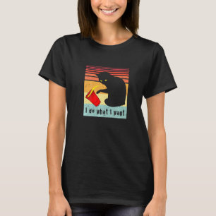 Camiseta Faça o que eu quero, Vintage Black Cat Red Cup Eng