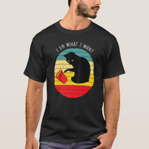 Camiseta Faça o que eu quero, Vintage Black Cat Red Cup Eng