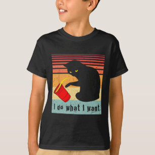 Camiseta Faça o que eu quero, Vintage Black Cat Red Cup Eng