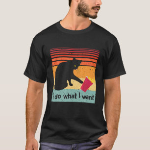 Camiseta Faça o que eu quero, Vintage Black Cat Red Cup Eng