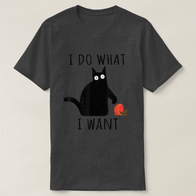 Camiseta Faça O Que Quero Com Café De Gato.  (Frente do Design)