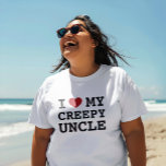 Camiseta Faça o seu coração<br><div class="desc">Adoro o meu tio T-Shirt assustador - Há momentos em que gostaríamos de poder escolher a nossa família. Aquele momento em que seu parente ou irmão faz algo digno acontece com todos nós. Mas afinal de contas é dito e feito que são essas excentricidades que nos atraem aos nossos entes...</div>