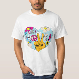 Camiseta Faça o sinal de paz do Hippie do ~ 60s da guerra