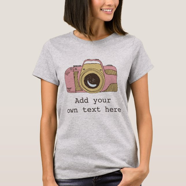 Camiseta Faça o t-shirt da câmera do fotógrafo das suas (Frente)