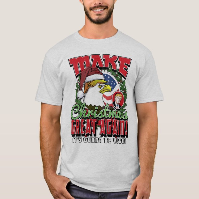 Camiseta Faça o trunfo Eagle do excelente do Natal outra (Frente)