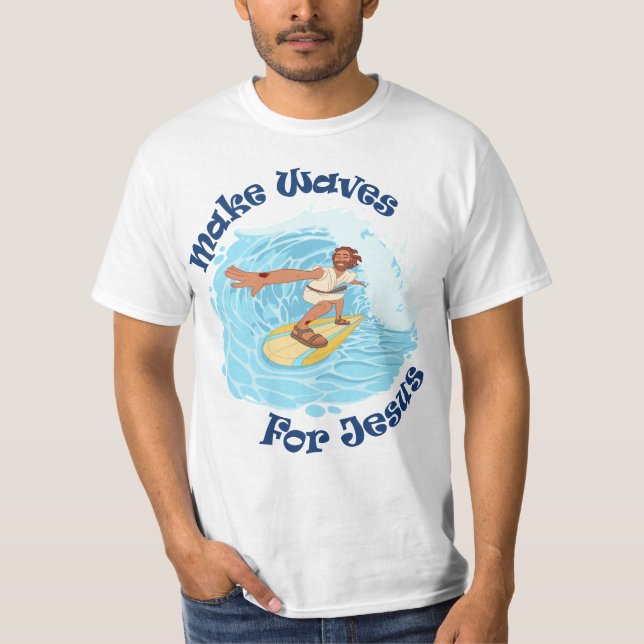 Camiseta Faça Ondas por Jesus (Frente)