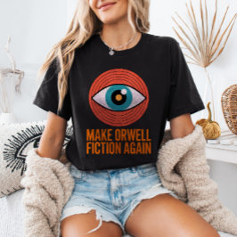 Camiseta Faça Orwell Ficção Novamente Olho do Mal de Meados