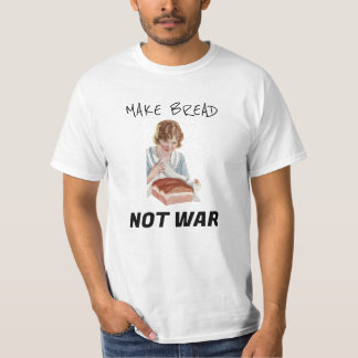 Camiseta Faça Pão Não Guerra esgota custo de riqueza Retro