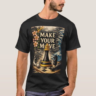 Camiseta Faça Seu Movimento, Tabuleiro de Xadrez, Motivação